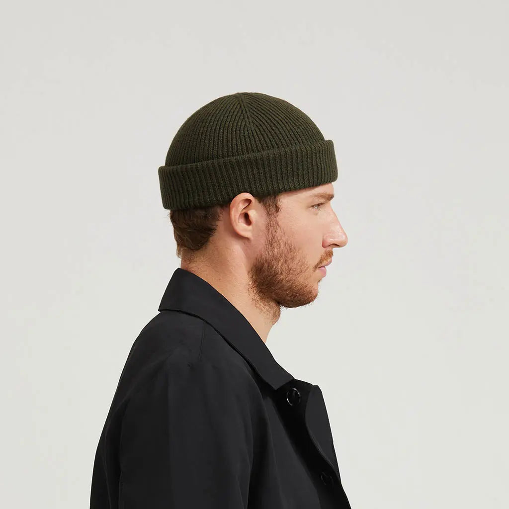 ARMY GREEN SHORT BEANIE