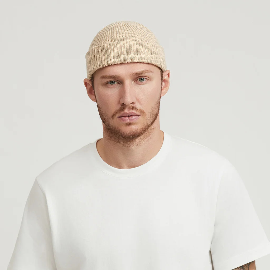 BEIGE FISHERMAN BEANIE