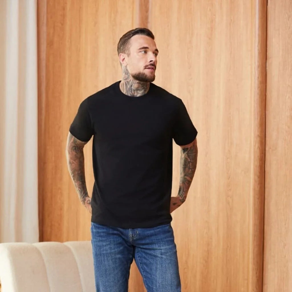 BLACK LOOPWHEELED T-SHIRT 2-PACK