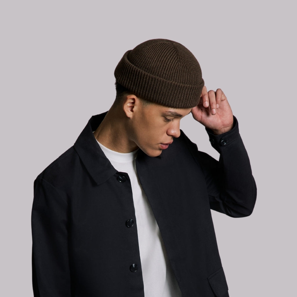 COFFEE BROWN SHORT BEANIE – RAISED BY SOCIETY