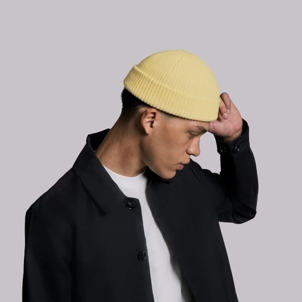 CREAM YELLOW FISHERMAN BEANIE – RAISED BY SOCIETY CREAM YELLOW FISHERMAN BEANIE – RAISED BY SOCIETY