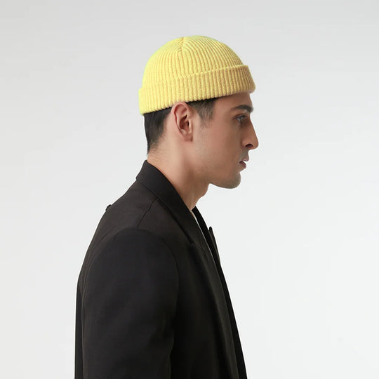 CREAM YELLOW FISHERMAN BEANIE