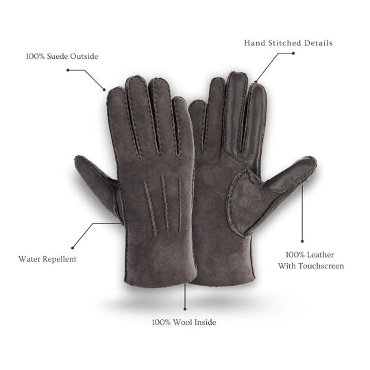 Suede leather gloves that work on iPhone and Android