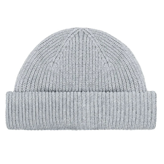 Best breathable fisherman beanie. Light grey flat beanie photo with white background.