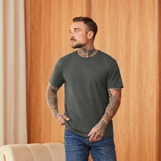 MILITARY GREEN LOOPWHEELED T-SHIRT