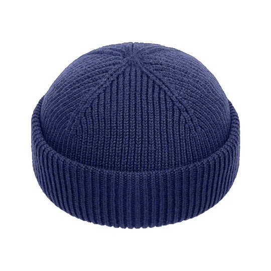 NAVY SHORT BEANIE