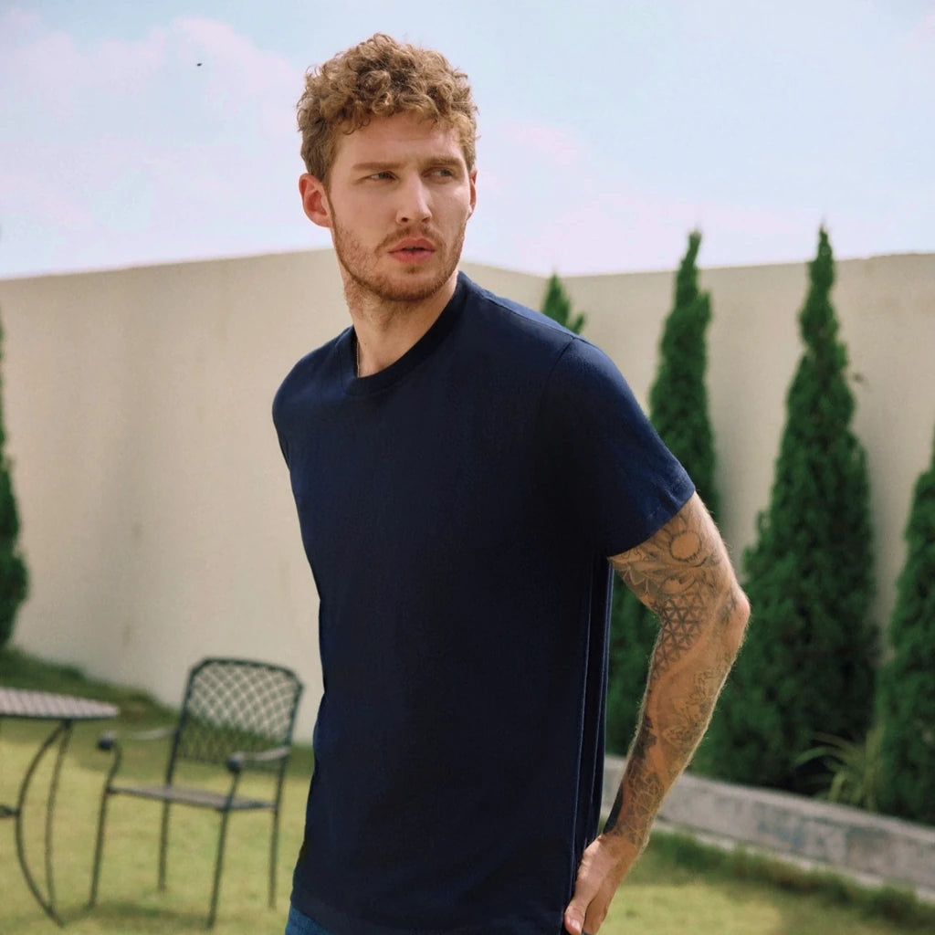 NAVY LOOPWHEELED T-SHIRT 3-PACK