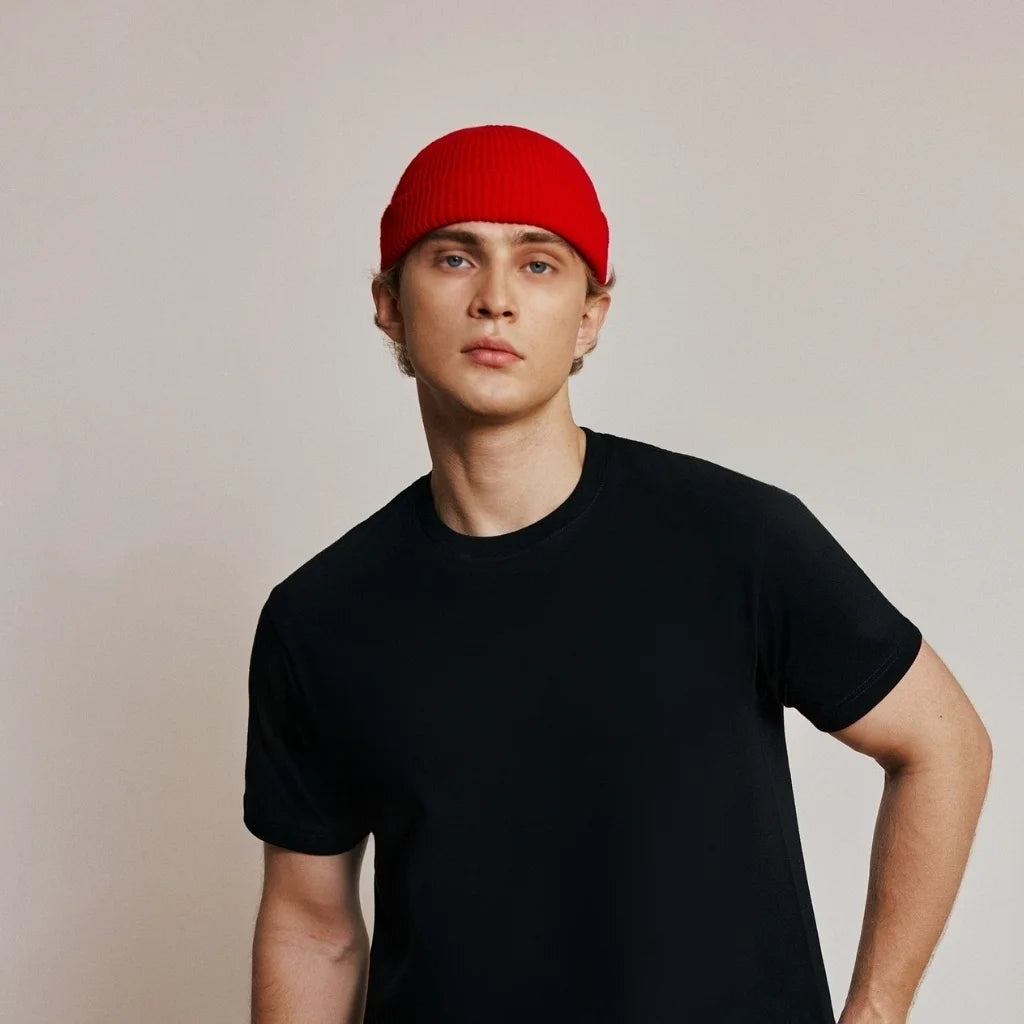 RED FISHERMAN BEANIE