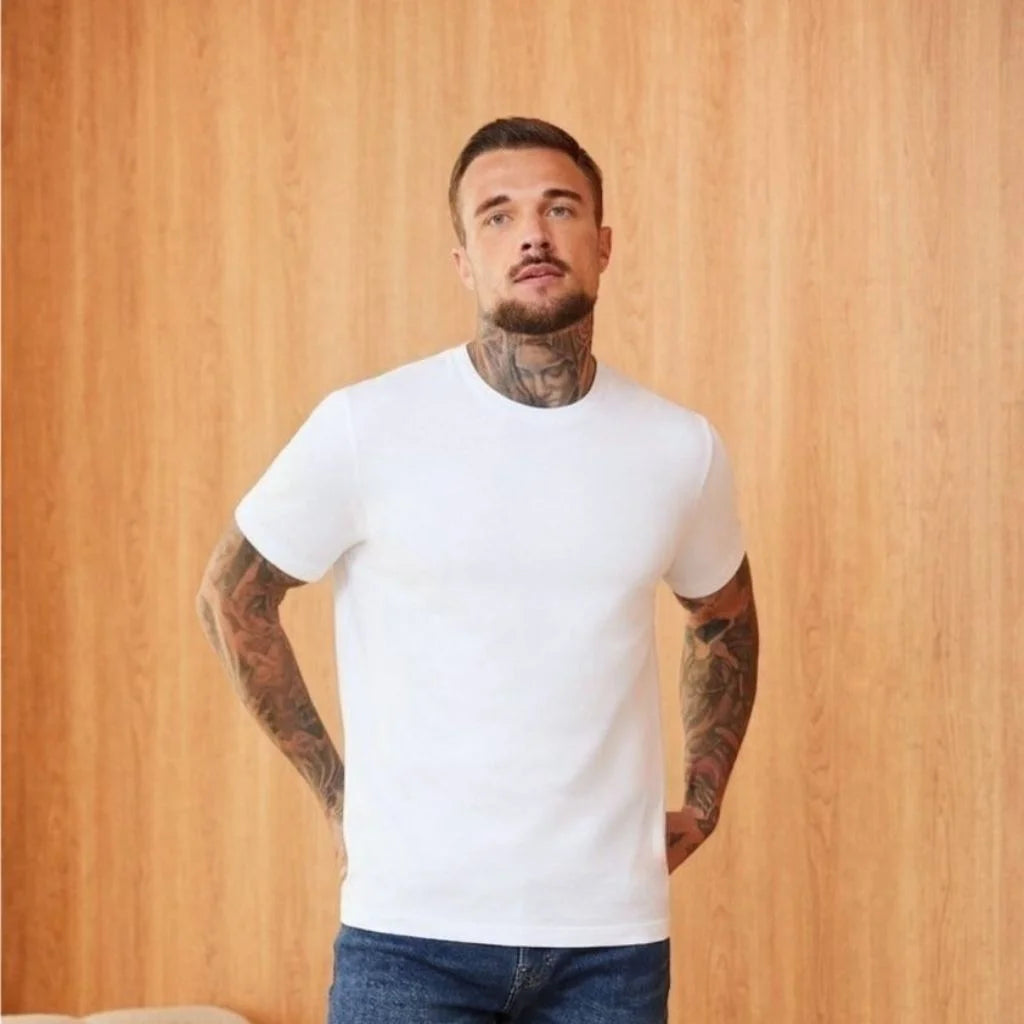 WHITE LOOPWHEELED T-SHIRT 2-PACK