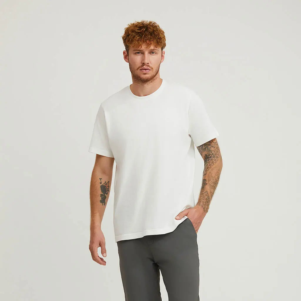 WHITE LOOPWHEELED T-SHIRT – RAISED BY SOCIETY WHITE LOOPWHEELED T-SHIRT – RAISED BY SOCIETY