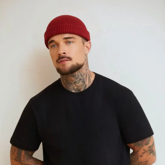 WINE RED FISHERMAN BEANIE PRO